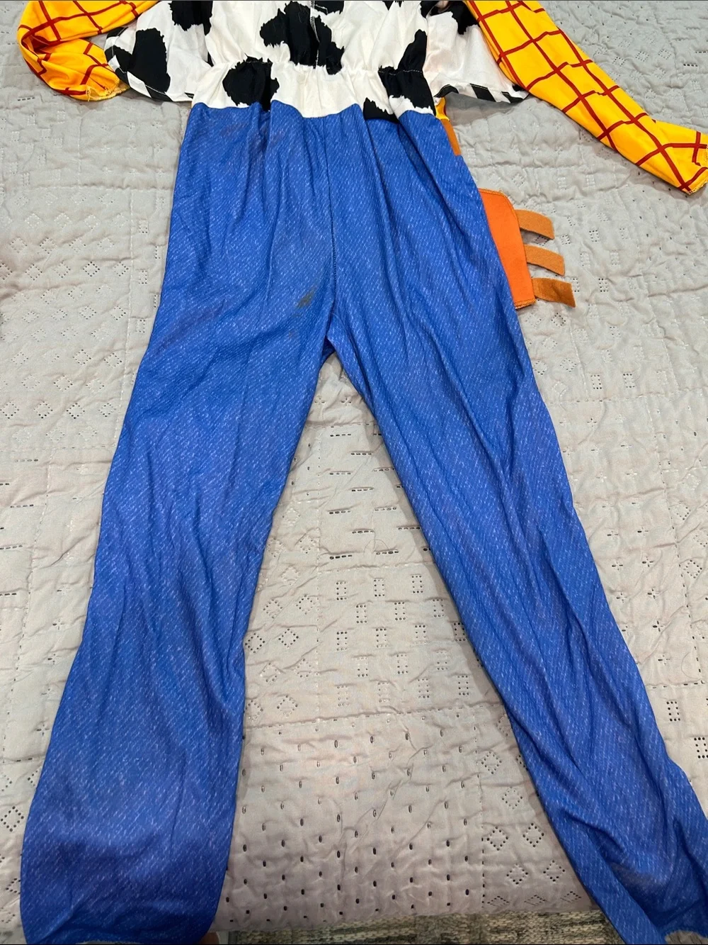 Pixar Disney Woody Yellow & Blue Kids Cowboy Costume 4 piece set